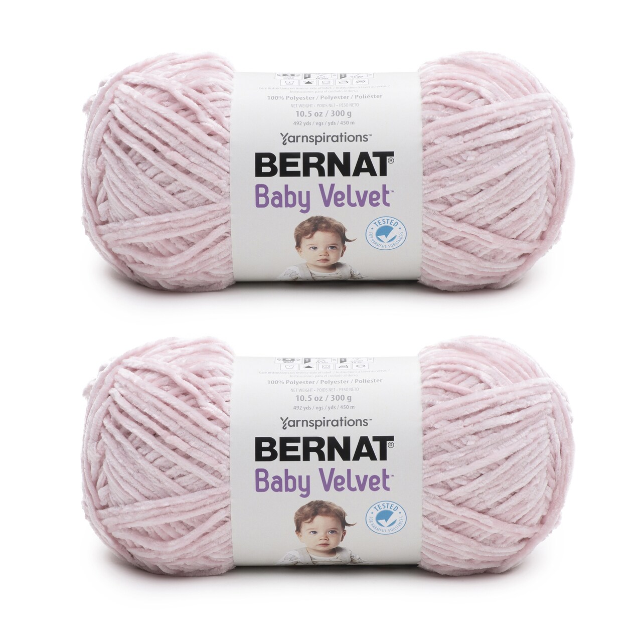 Bernat Baby Velvet Potpourri Yarn - 2 Pack of 300g/10.5oz - Polyester - 4 Medium (Worsted) - 492 Yards - Knitting/Crochet